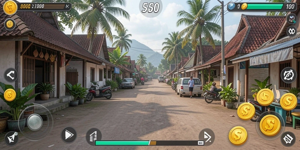 Dunia game yang luas untuk dijelajahi.