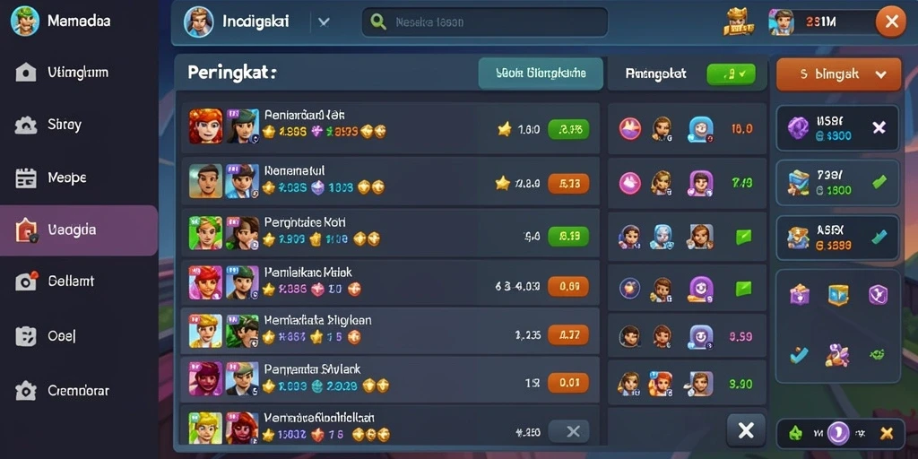 Level permainan yang menantang dan seru.